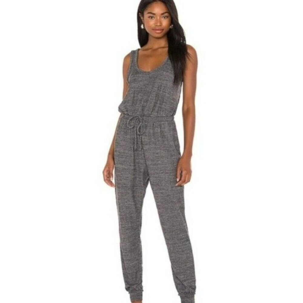 Free People Charcoal Sleeveless Jumpsuit